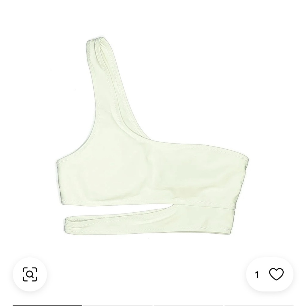 One-Shoulder White swim top